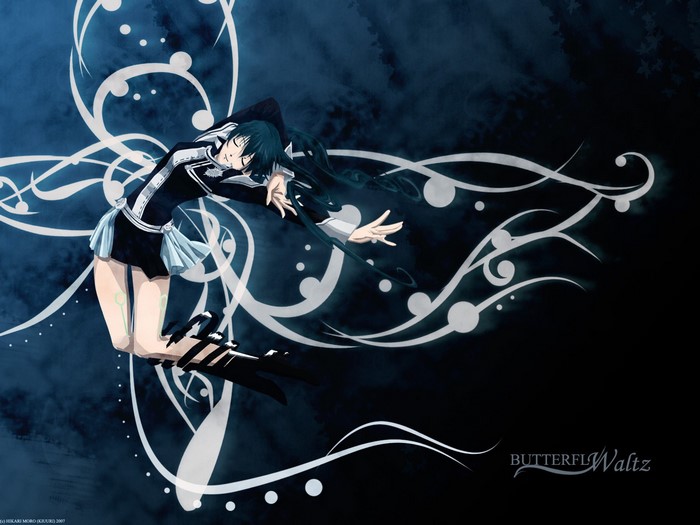 Lenalee Lee from D.Gray-man dancing with floral patterns