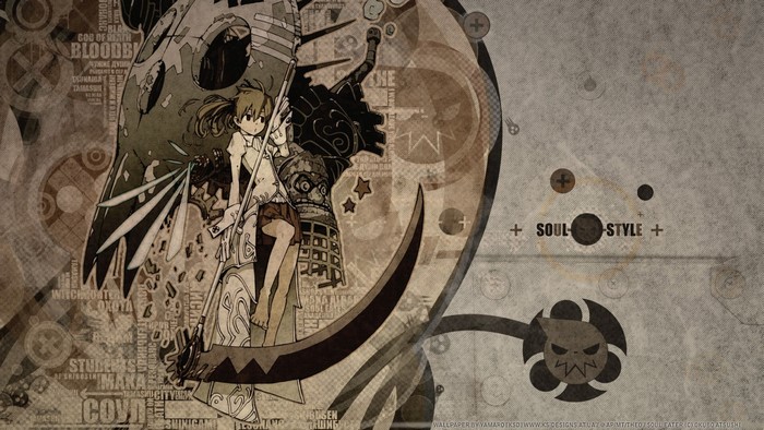 Maka Albarn from Soul Eater with scythe