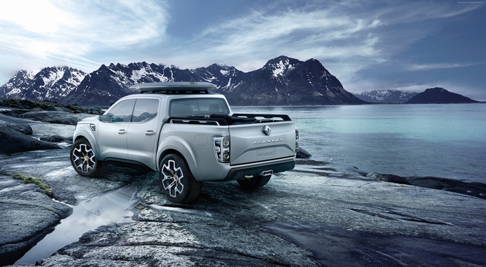 Renault Alaskan concept pick-up truck on rocky shore