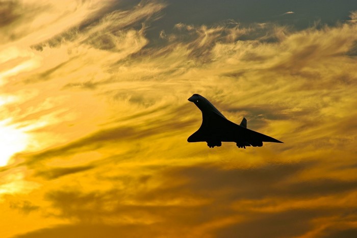 Concorde Jet Silhouette at Sunset