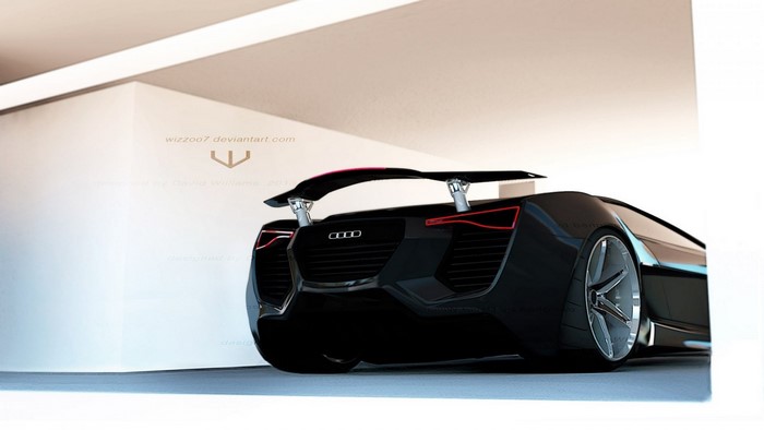 Audi R8 concept car rear view