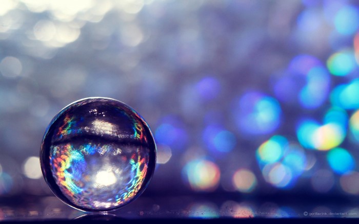 Colorful Glass Sphere with Light Reflections