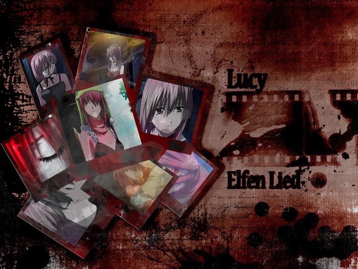 Lucy from Elfen Lied collage