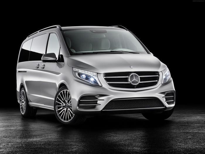 Silver Mercedes-Benz V-Class V-ision e Concept Van
