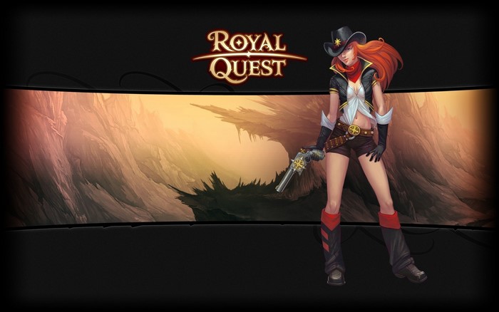 Royal Quest illustration of a cowgirl with a gun