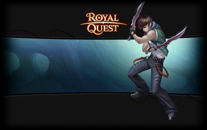 Royal Quest character with swords