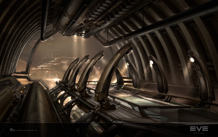 Interior of a spaceship in EVE Online