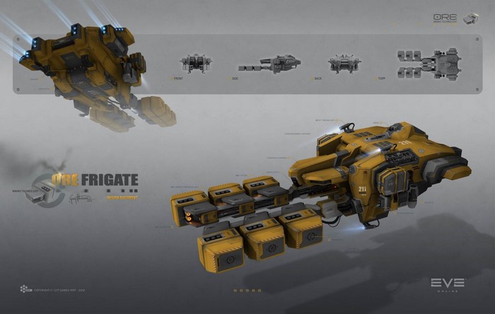 ORE Frigate spaceship concept art from EVE Online