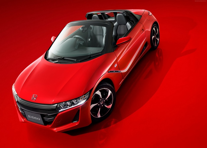 Red Honda S660 Convertible Sports Car