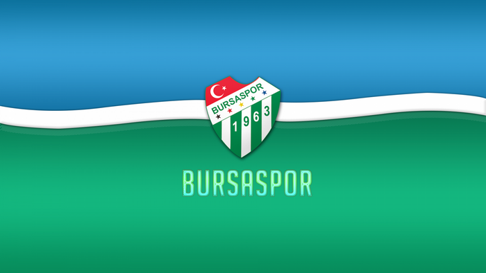 Bursaspor logo and text on a blue and green background