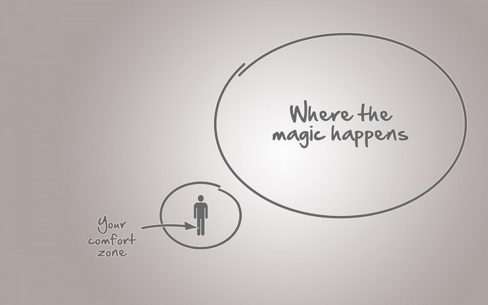 Comfort zone and where the magic happens illustration