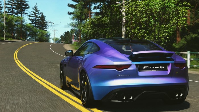 Jaguar F-Type R on a winding road