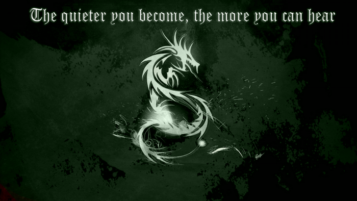 Dragon illustration with quote
