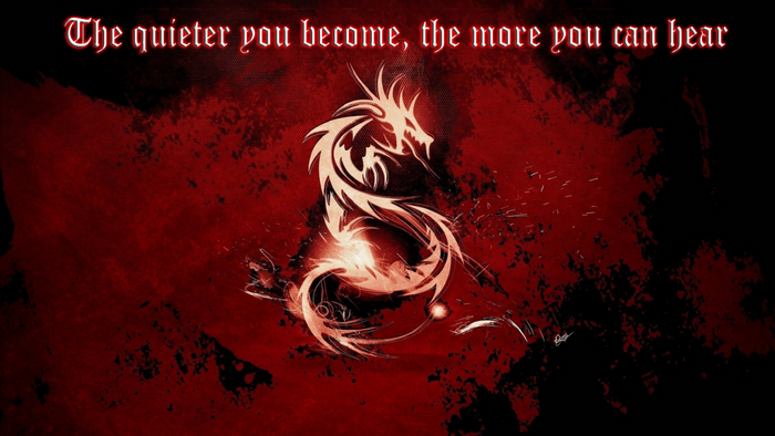 Dragon illustration with quote