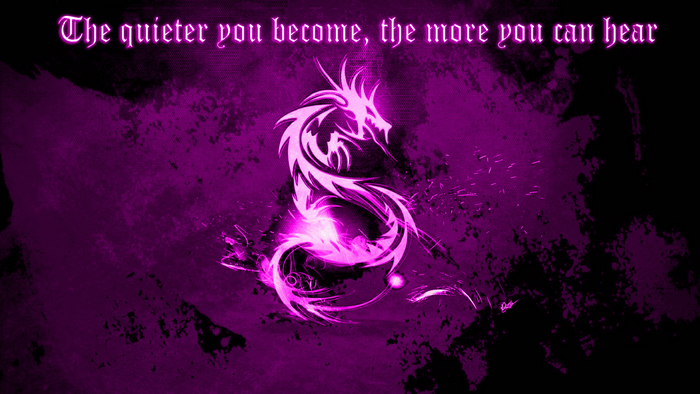 Dragon quote illustration with purple background