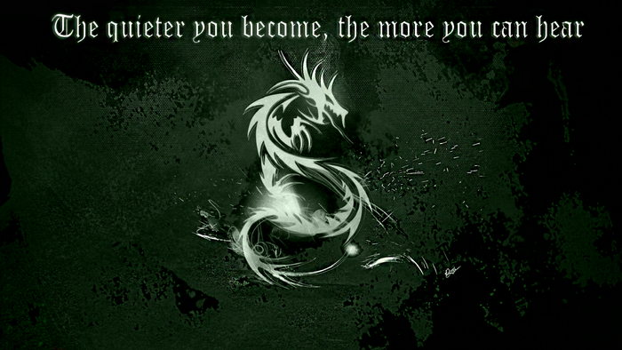 Dragon illustration with quote