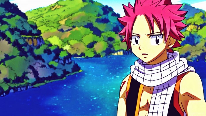 Natsu Dragneel from Fairy Tail by a river