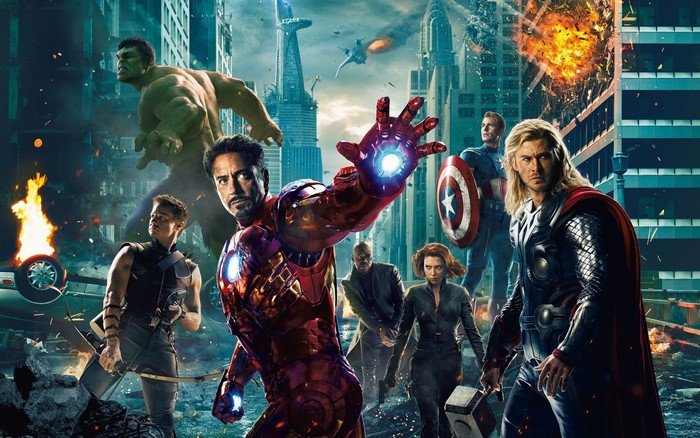 The Avengers in a City Battle