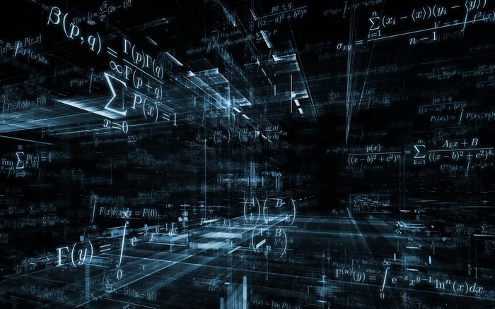 3D abstract visualization of mathematical equations and formulas