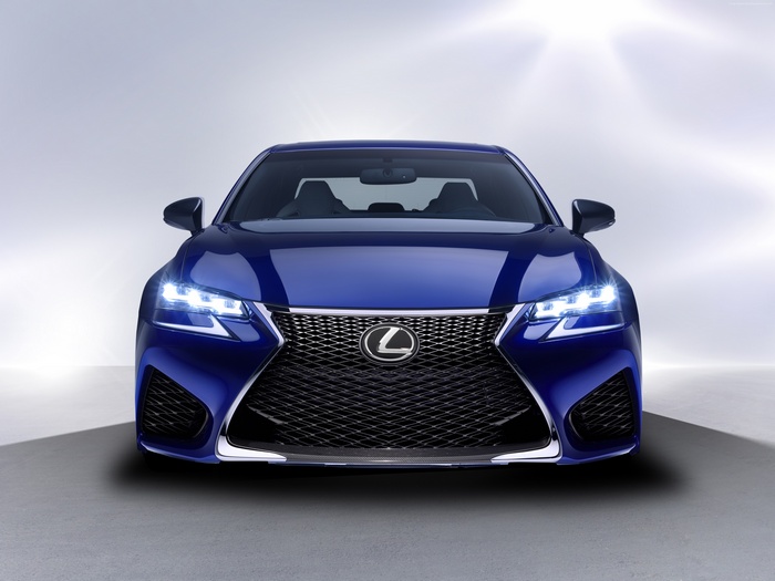 Blue Lexus GS F front view