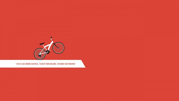 Illustration of a bicycle with a quote
