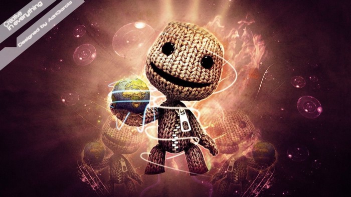 Sackboy from LittleBigPlanet holding the Earth