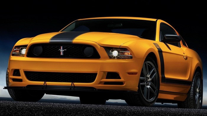 Yellow Ford Mustang Boss 302 Laguna Seca