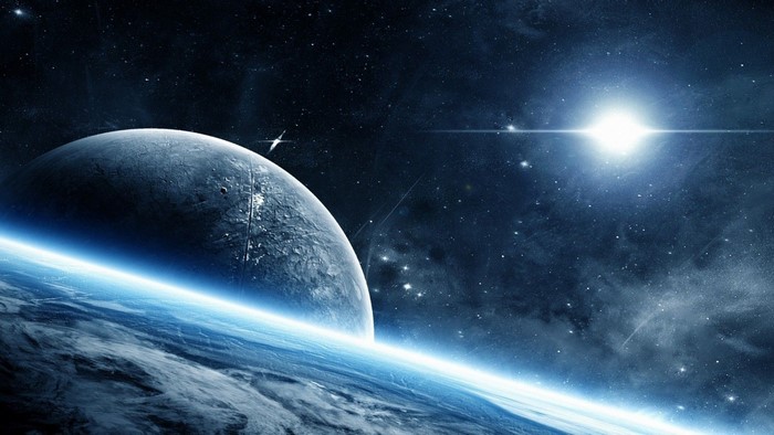 Glowing Planets and Stars in Outer Space