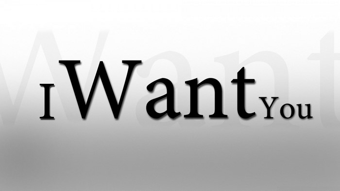 I Want You text illustration