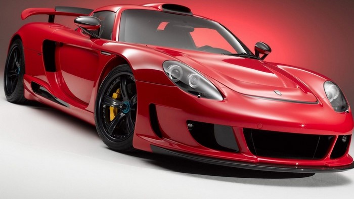 Red Porsche Carrera GT sports car