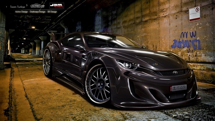 Toyota FT-GTR sports car in an alley