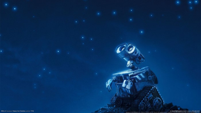 WALL-E looking at stars
