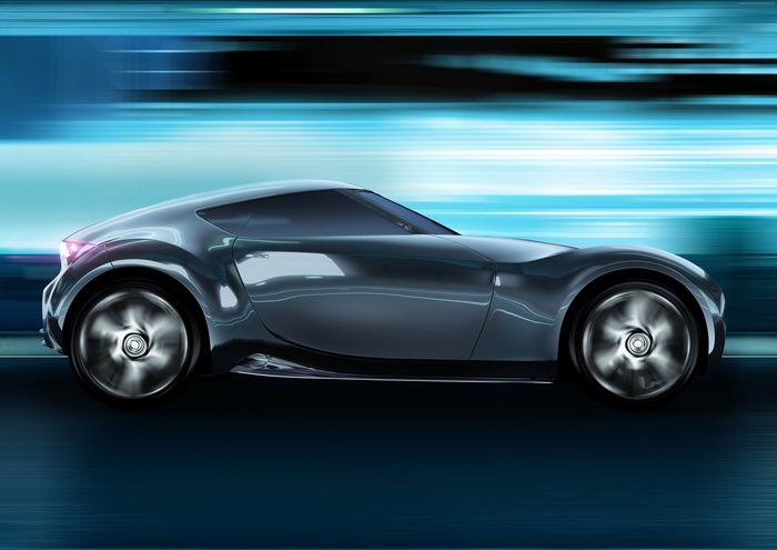 Nissan Esflow concept sports car in motion