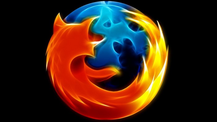 Mozilla Firefox logo with orange and blue flames
