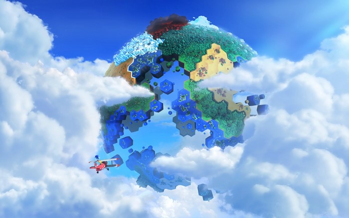 Sonic the Hedgehog from Sonic Lost World flying in a plane