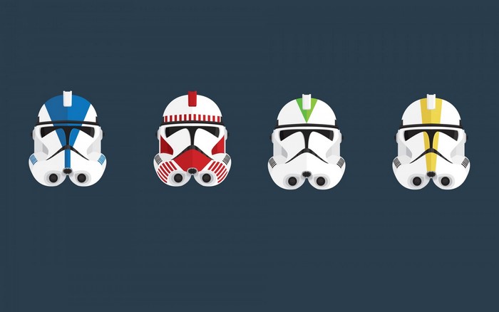 Four Clone Trooper Helmets from Star Wars