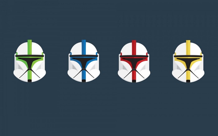 Four Clone Trooper Helmets from Star Wars