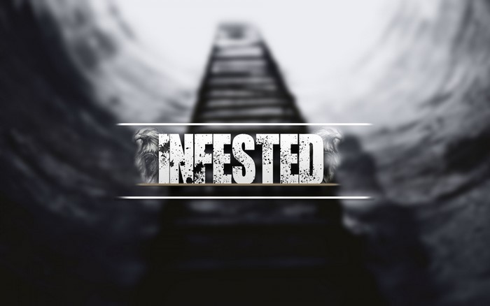 Infested title with blurred background