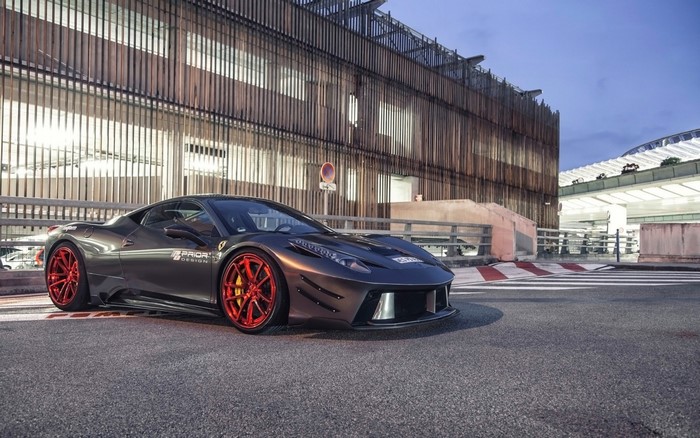 Ferrari 458 Italia Sports Car with Red Rims