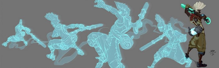Ekko from League of Legends character concept art