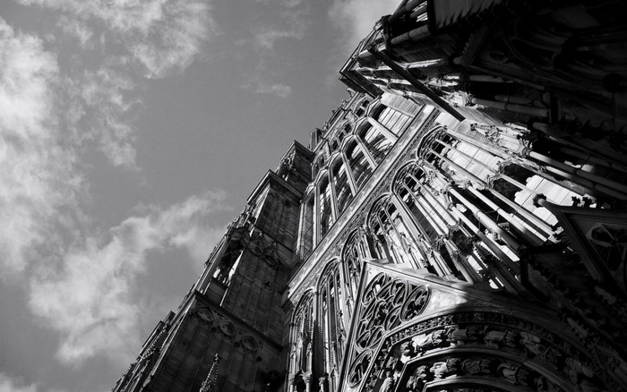 Gothic architecture building against a cloudy sky