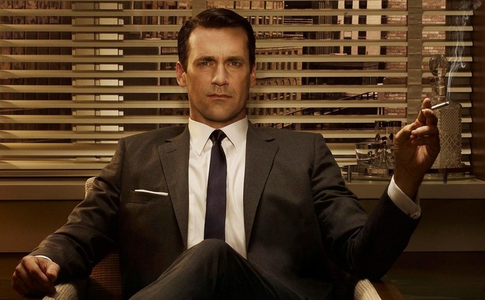 Don Draper from Mad Men smoking a cigarette