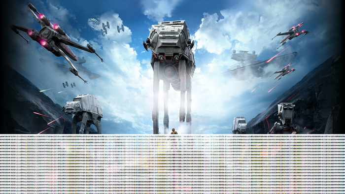 Star Wars Battlefront X-wing and AT-AT battle