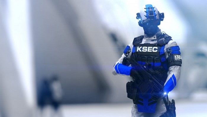 KSEC soldier with assault rifle from Mirror's Edge Catalyst