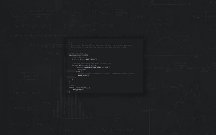 Code snippet on a chalkboard background