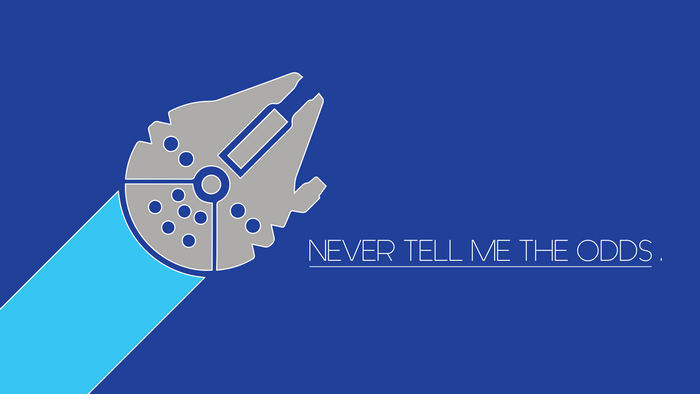 Millennium Falcon from Star Wars with quote