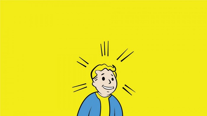 Vault Boy from Fallout with radiating lines