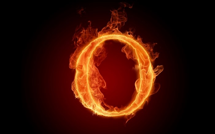 Letter O made of fire