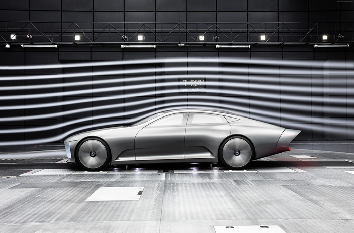 Mercedes-Benz IAA concept car in wind tunnel
