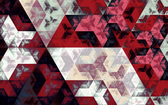 Red, White, and Blue Fractal Geometric Pattern